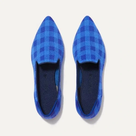 Rothy’s Lazuli Gingham Pointed Loafer - Picture 1 of 8